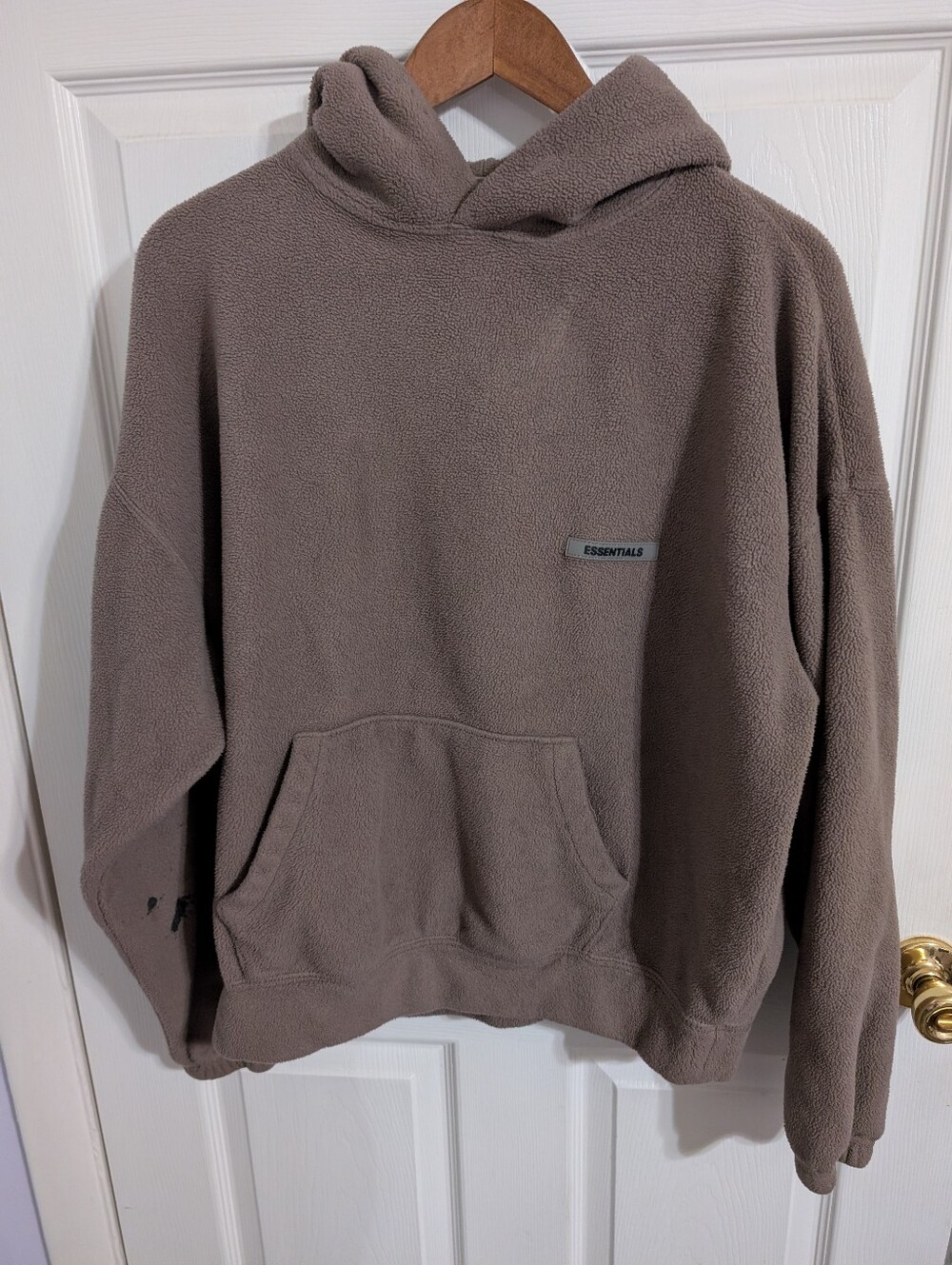 Essentials Fear Of God Mens Fleece Jacket Pullover Brown Size Small *flaw*